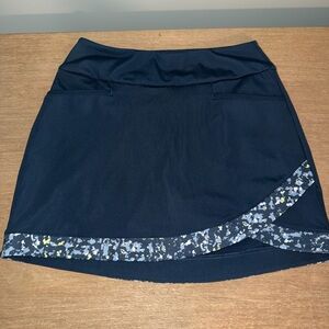 Adidas Navy Blue Women's Skort with Patterned Trim